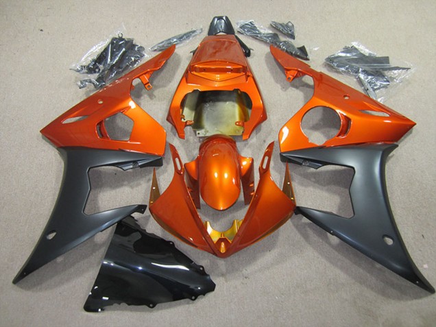 2003-2004 Yamaha YZF R6 Motorcycle Fairing - Orange Matte Black Australia