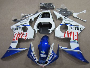 Affordable 2003-2004 Yamaha YZF R6 Motorcycle Fairings - White Blue Red Fiat Motul Australia