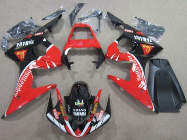 Affordable 2003-2004 Yamaha YZF R6 Motorcycle Fairings - Red White Glossy Black Santander Fimer Volvo Australia