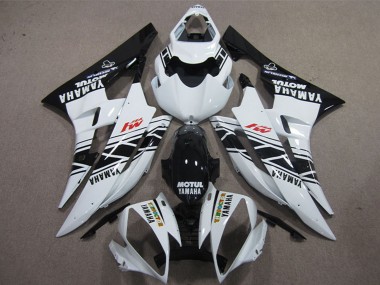 Affordable 2006-2007 Yamaha YZF R6 Motorcycle Fairings - White Glossy Black Motul Australia