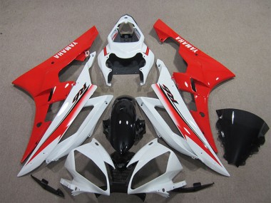 Affordable 2006-2007 Yamaha YZF R6 Motorcycle Fairing - White Red Glossy Black Australia