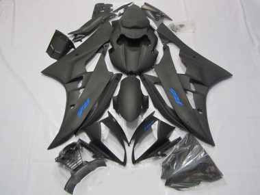 Affordable 2006-2007 Yamaha YZF R6 Motorcycle Fairings - Matte Black Blue Decals Australia