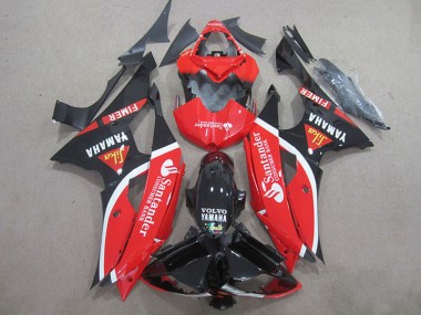 Affordable 2008-2016 Yamaha YZF R6 Motorcycle Fairings - Red White Glossy Black Volvo Santander Fimer Australia
