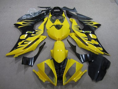 Affordable 2008-2016 Yamaha YZF R6 Motorcycle Fairings - Yellow Glossy Black Flame Australia