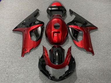 01-03 Gloss Red and Black GSXR 600-750 Motorcycle Fairing