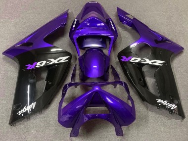 03-04 Gloss Purple and Black ZX6R Motorcycle Fairing