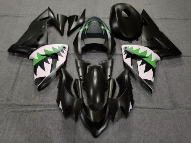 04-05 Matte Black and Green ZX10R Motorcycle Fairing
