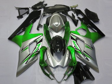 05-06 Green Silver and Black GSXR 1000 Motorcycle Fairing