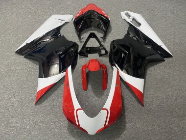 07-14 Gloss Red White and Black Ducati 848 1098 1198 Motorcycle Fairing