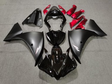 09-11 Matte Black and Red R1 Motorcycle Fairing