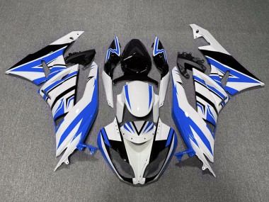 09-12 Blue White and Black Zag ZX6R Motorcycle Fairing