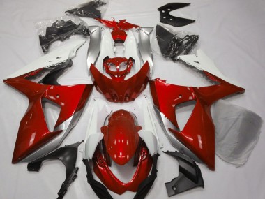 09-16 Gloss Red & White GSXR 1000 Motorcycle Fairing