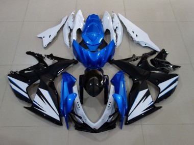 09-16 Gloss White and Black with Red Matte Blue GSXR 1000 Motorcycle Fairing