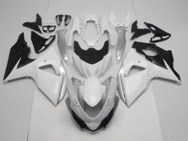 09-16 Gloss White and Silver GSXR 1000 Motorcycle Fairing