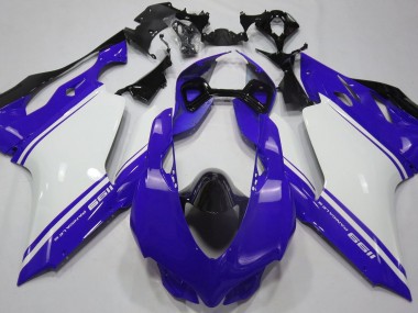 11-14 Gloss Blue White and Black Ducati 1199 Motorcycle Fairing