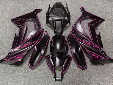 11-15 Matte Black & Pink Lining ZX10R Motorcycle Fairing