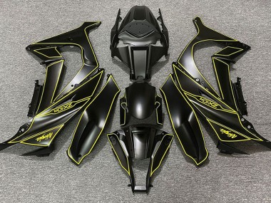 11-15 Matte Black & Yellow Lining ZX10R Motorcycle Fairing