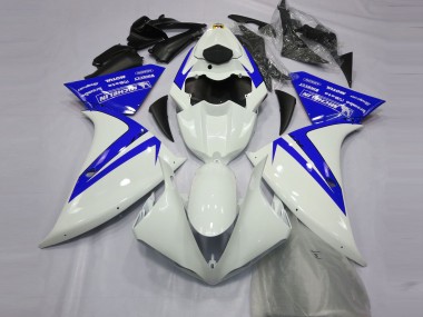12-14 Gloss White and Blue R1 Motorcycle Fairing