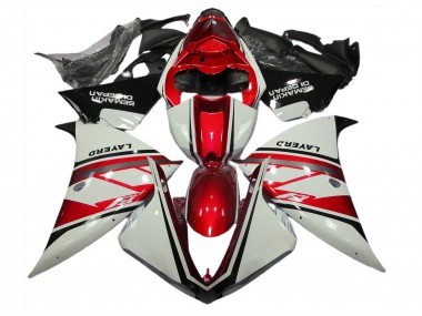 12-14 Gloss White and Red R1 Motorcycle Fairing