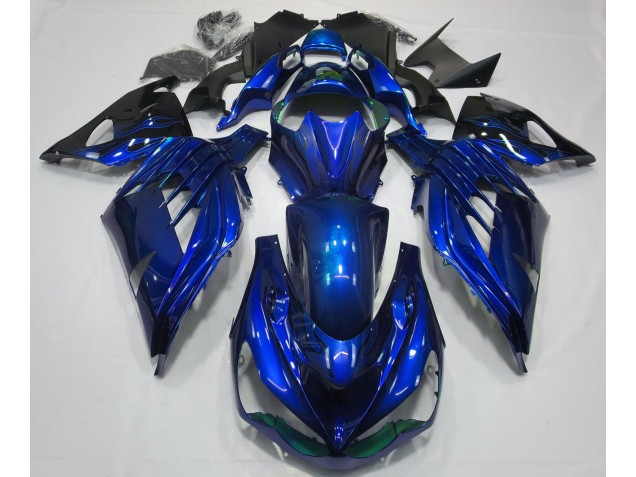 12-21 Ocean Blue Gloss ZX14R Motorcycle Fairing 12-21 Ocean Blue Gloss ZX14R Motorcycle Fairing