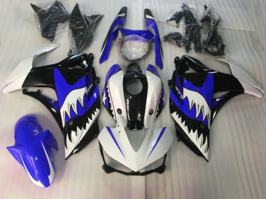15-18 Blue and White Shark R3 Motorcycle Fairing
