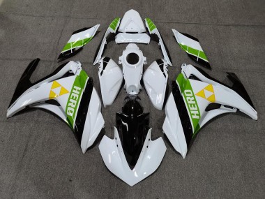 15-18 Gloss White Black and Green R3 Motorcycle Fairing