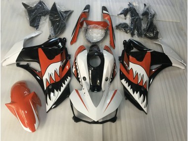 15-18 Orange and White Shark R3 Motorcycle Fairing